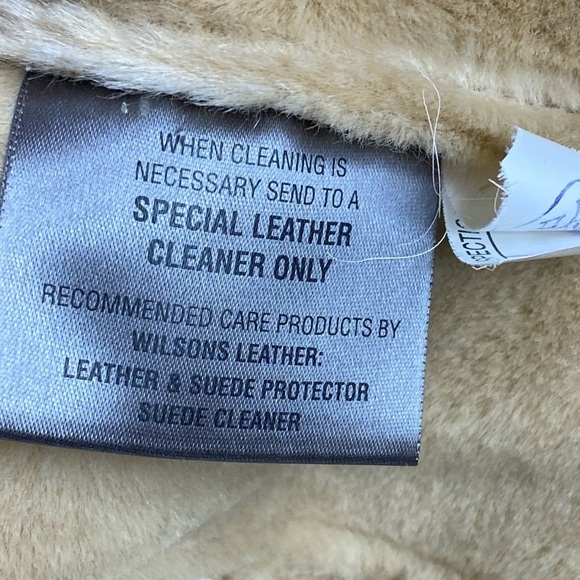 Vintage Penny Lane Wilsons Tan‎ Suede Leather Faux Fur Collar Jacket Coat Sz L - Picture 6 of 15